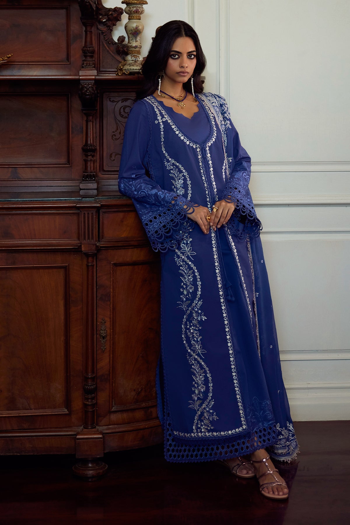 Eslem by Saad Bin Shahzad Front Open Dress - Shahana Collection UK