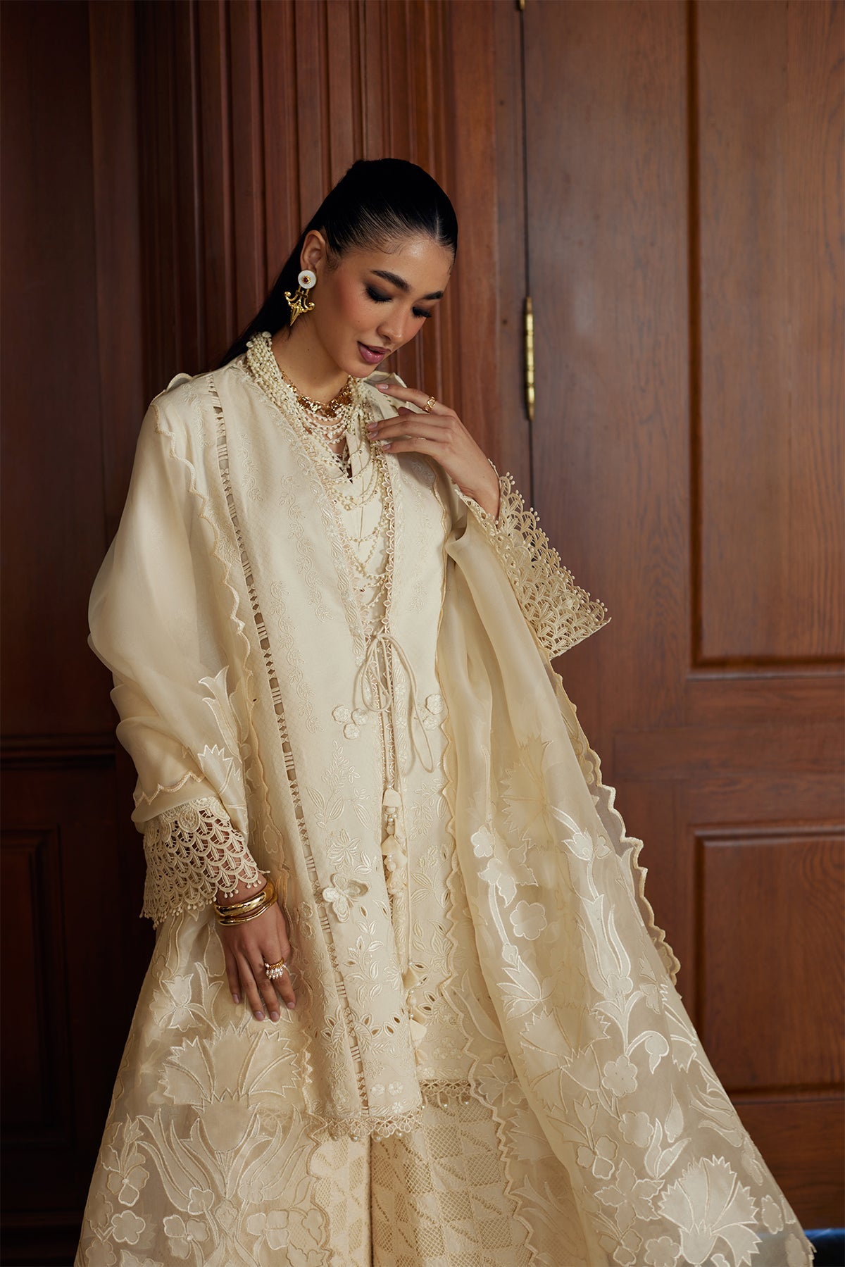 Liza by Saad Bin Shahzad Double Layered Shirt Set - Shahana Collection UK