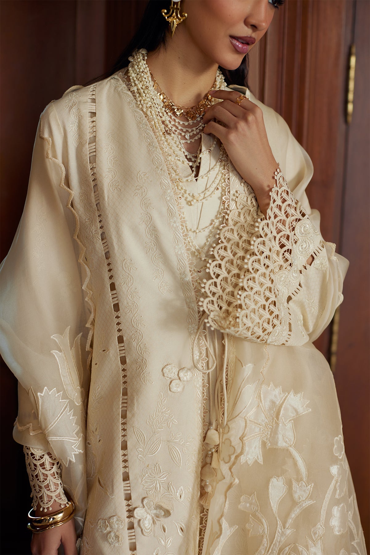 Liza by Saad Bin Shahzad Double Layered Shirt Set - Shahana Collection UK
