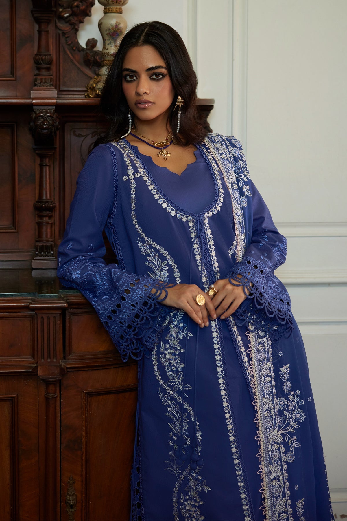Eslem by Saad Bin Shahzad Front Open Dress - Shahana Collection UK