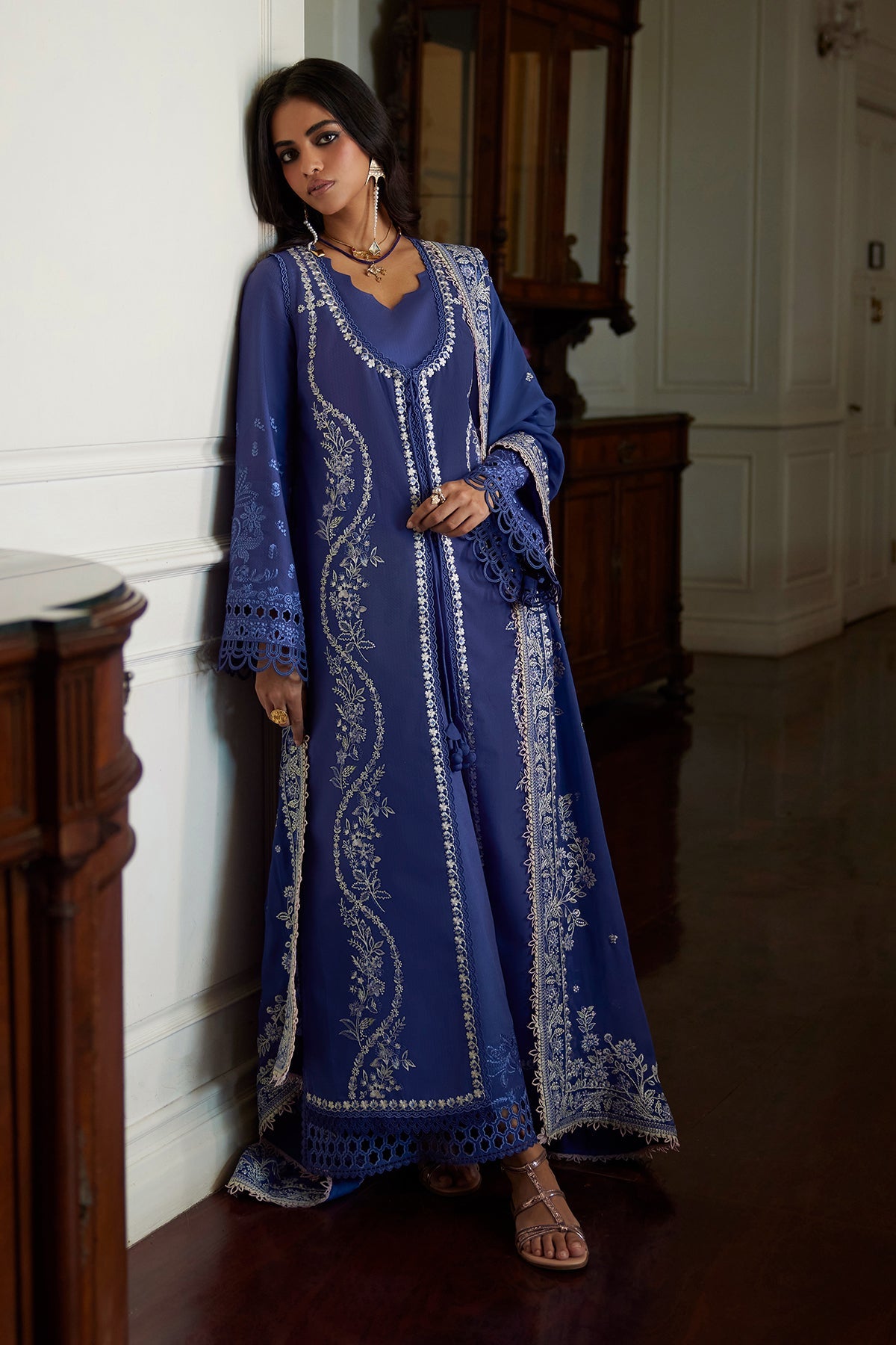 Eslem by Saad Bin Shahzad Front Open Dress - Shahana Collection UK