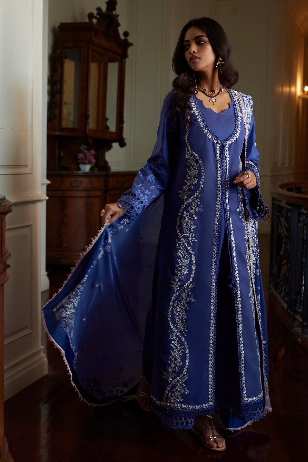Eslem by Saad Bin Shahzad Front Open Dress - Shahana Collection UK