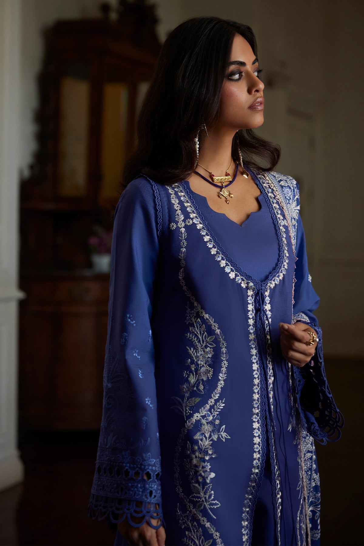 Eslem by Saad Bin Shahzad Front Open Dress - Shahana Collection UK