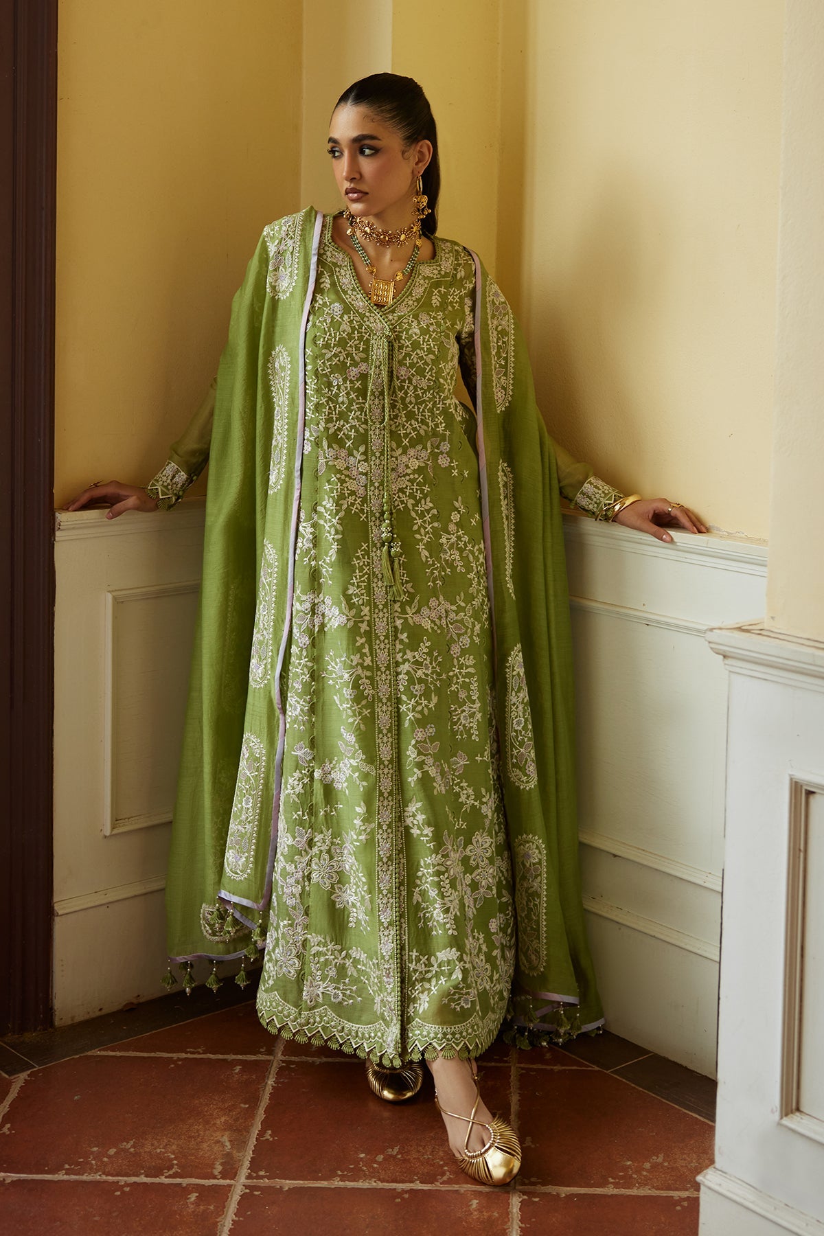 Minha by Saad Bin Shahzad Angrakha Kurta Set - Shahana Collection UK