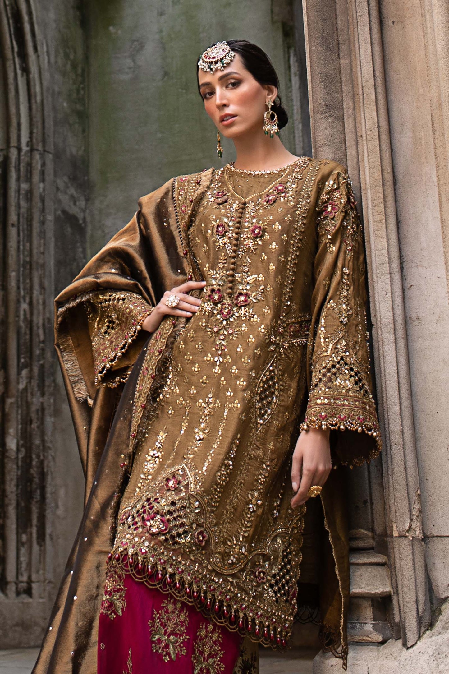 3 Piece Unstitched Embroidered Raw Silk Suit