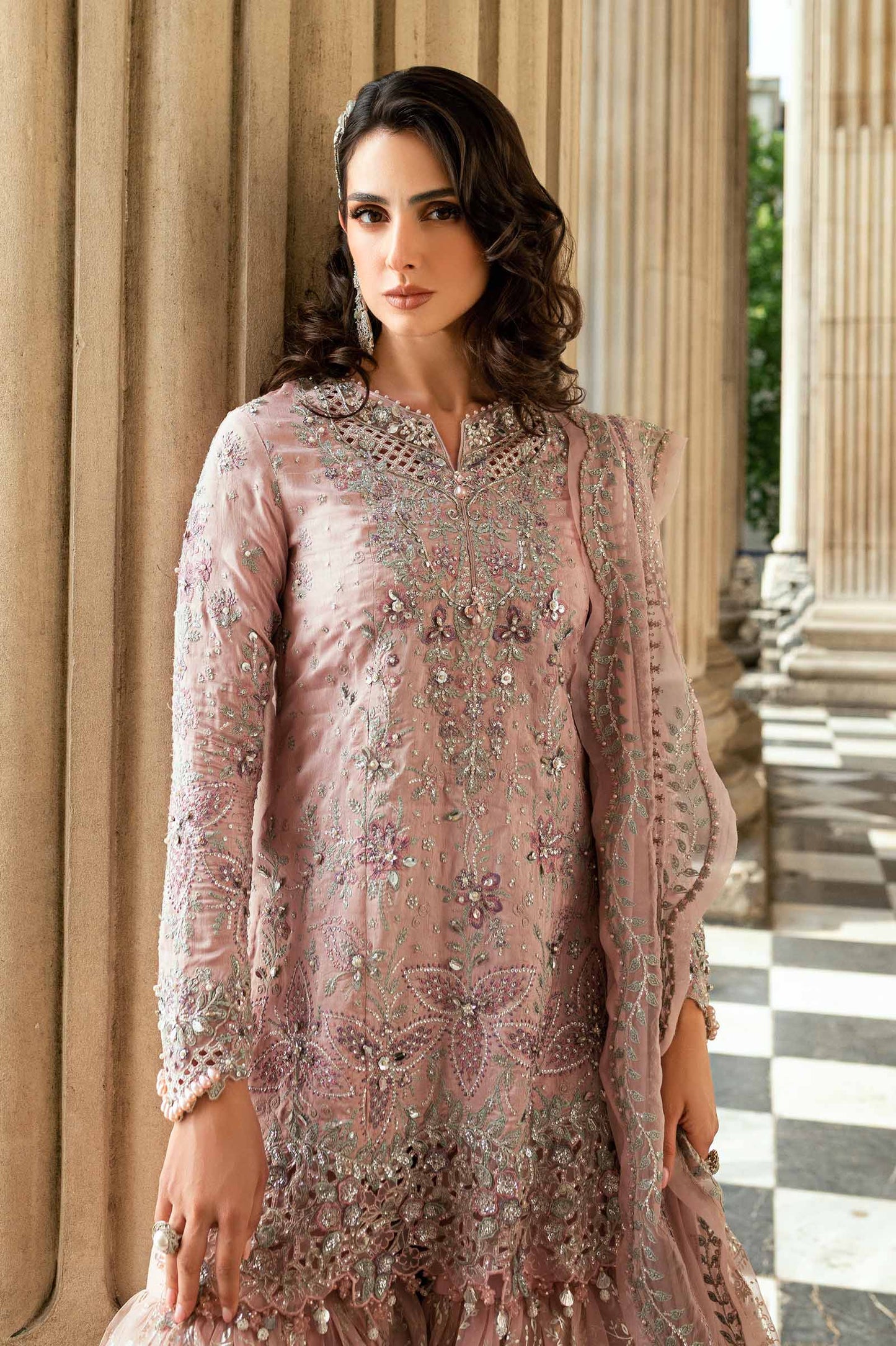 3 Piece Unstitched Embroidered Raw Silk Suit