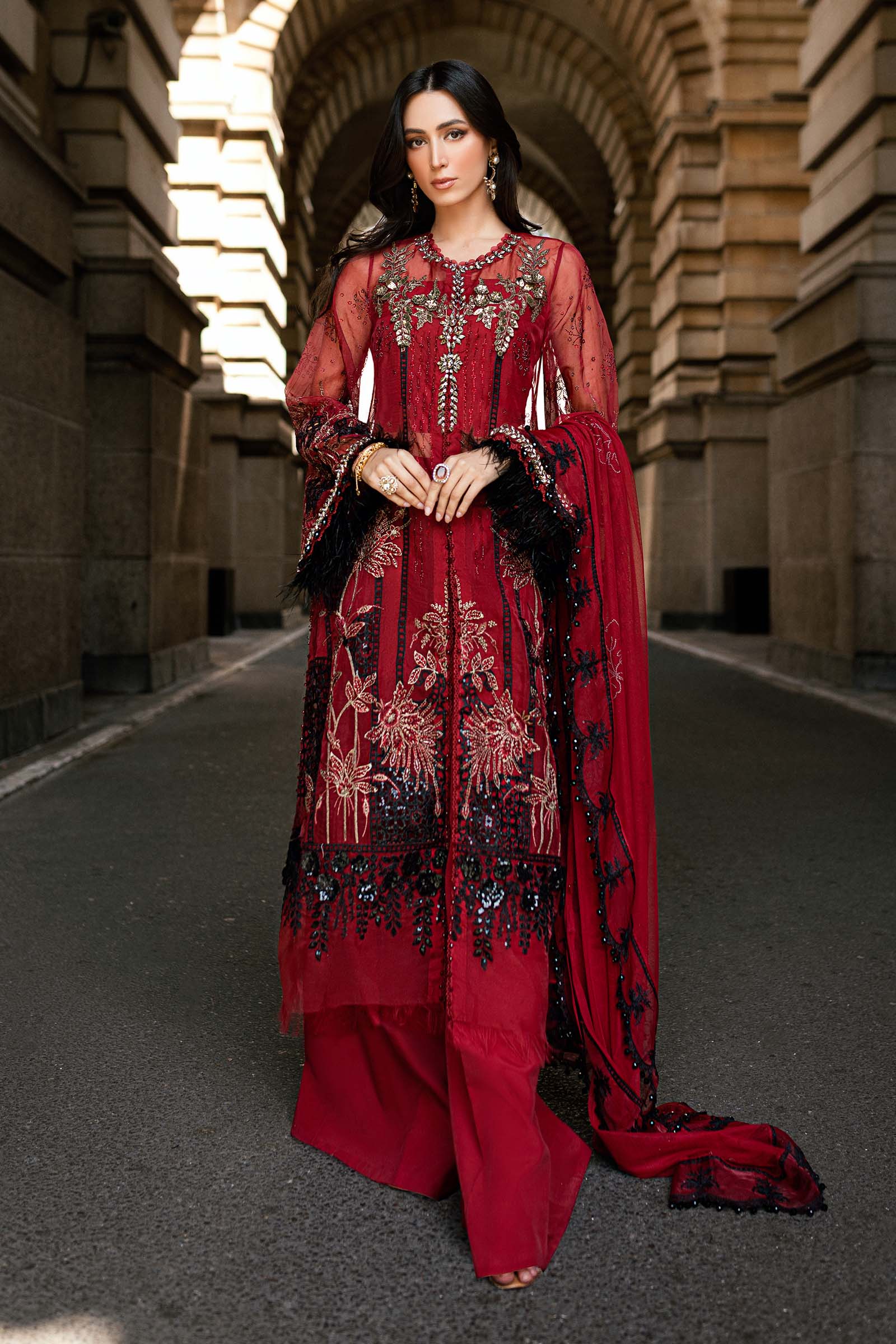 3 Piece Unstitched Embroidered Organza Suit