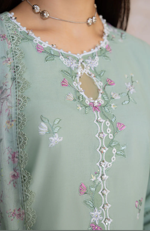SAGE GRACE-3PC EMBROIDERED LAWN SUIT