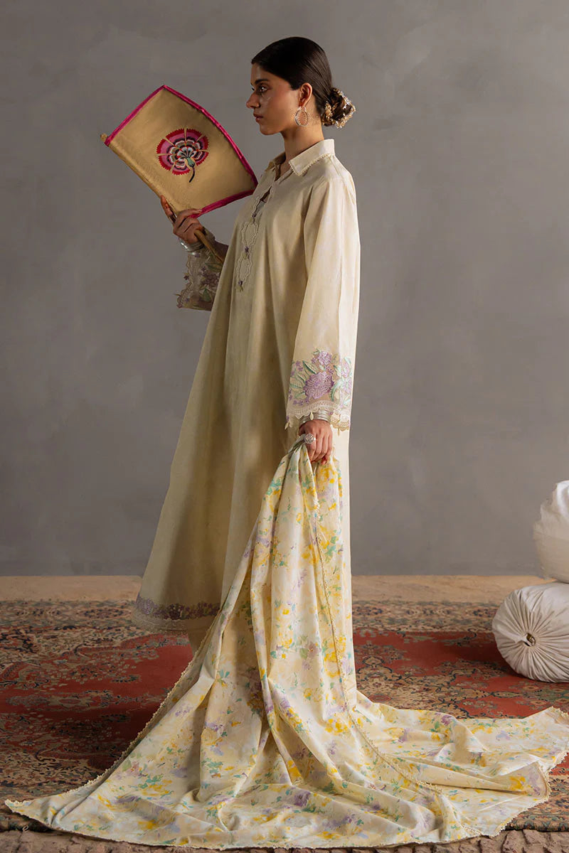 SUNSHINE GLOW-3PC PRINTED LAWN SUIT