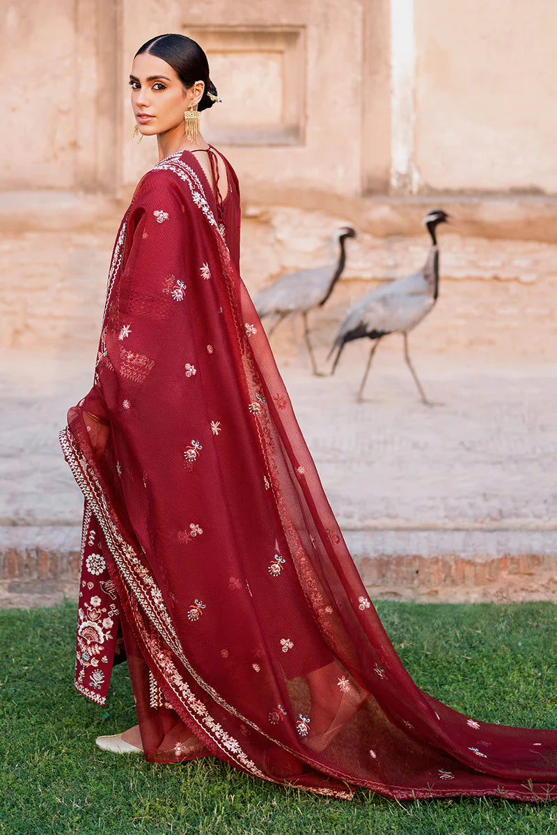 ROUGE ZEST-3PC EMBROIDERED LAWN SUIT