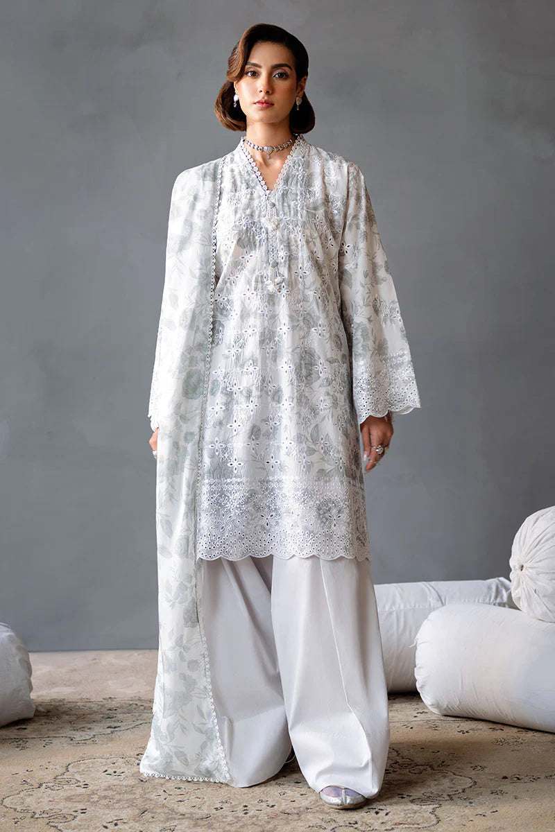 MESH BLOOM-3PC PRINTED LAWN SUIT